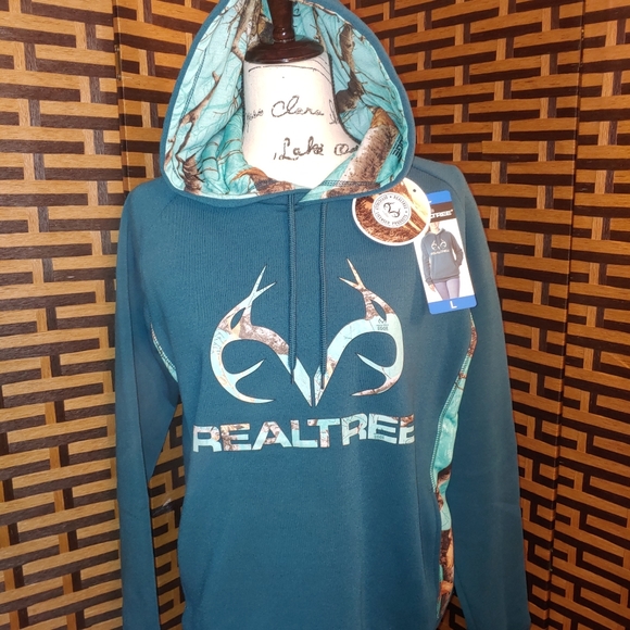 Realtree Tops - RealTree® Aqua Fleece Hoodie Sweatshirt Sz: L